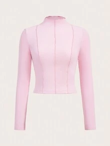 SHEIN EZwear 女士縫邊t恤衫