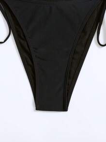 SHEIN Swim Summer Cartoon Pattern Mesh Three-Piece Set - Black - View 4