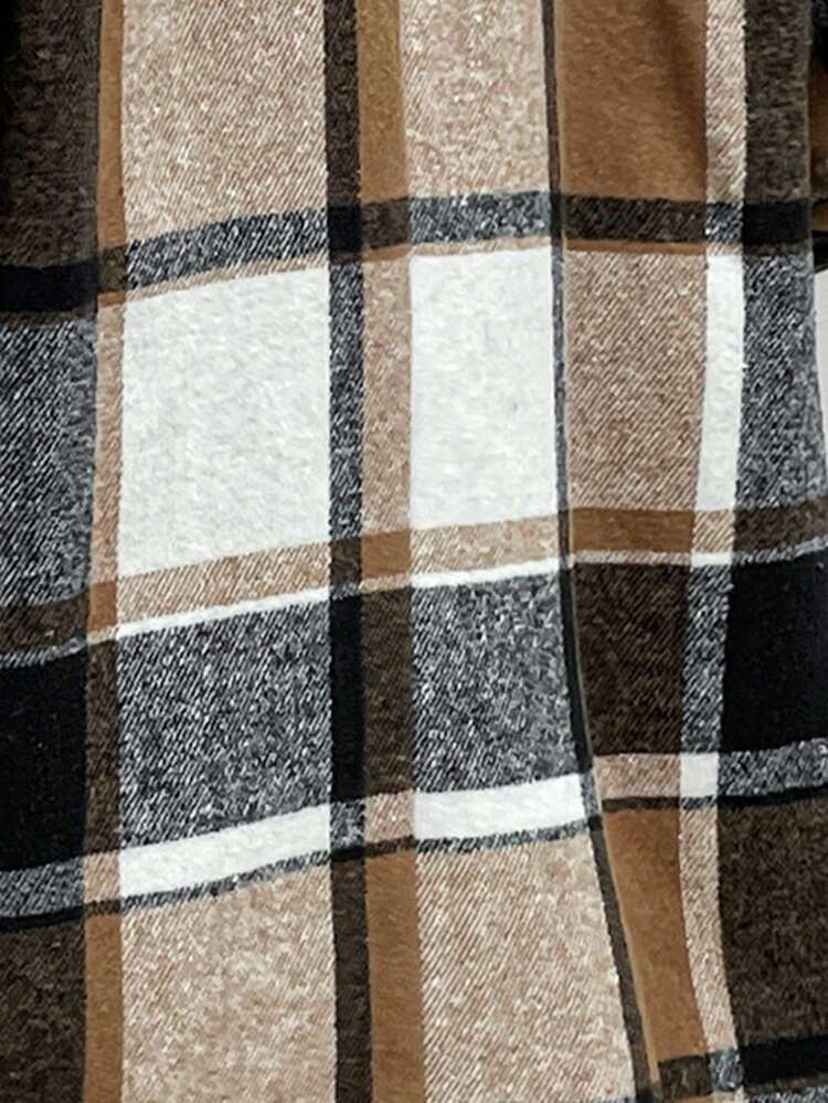 Women's Random Plaid Pattern Coat Fall Cloth For Women