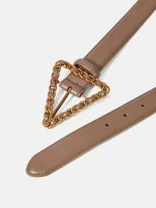 MOTF PREMIUM 三角形鏈扣腰帶 - 卡其色 - 查看 4