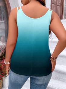 Calvaya Parte superior de tirantes de color degradado para mujer de talla grande en verano - verde menta - Ver 2