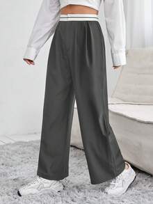 SHEIN PETITE 長褲 - 深灰色 - 查看 4