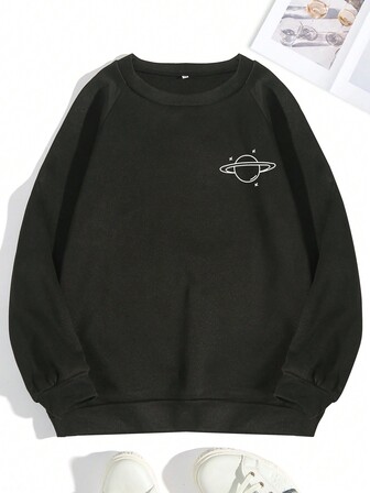 New Arrival Creative Starry Print Sweatshirt For Women, 2023 Casual Round Neck Sweatshirt