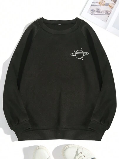 New Arrival Creative Starry Print Sweatshirt For Women, 2023 Casual Round Neck Sweatshirt