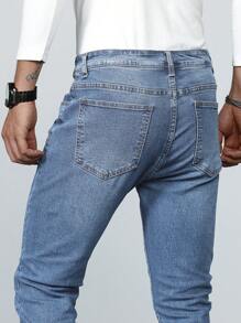 Manfinity Homme Męski Jednolity kolor Zakłopotany Dżins Dżinsy