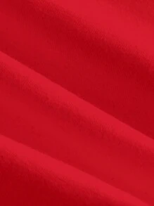 SHEIN MOD 红色夏季蝴蝶结系肩褶饰吊带背心 - 紅色 - 查看 3