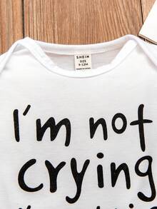 女嬰標語圖案連身衣 - 白色 - 查看 4