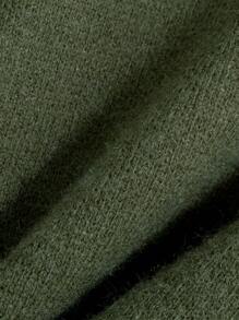 SHEIN Bé trai Chặn màu Hình bông tuyết áo có mũ Áo len Mở - Màu xanh lá cây đậm - Xem 6