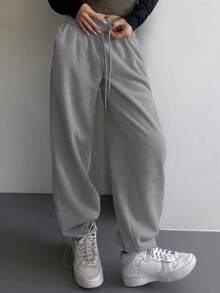 DAZY Quần thể thao nữ cạp chun co giãn - Màu Xám nhạt - Xem 3