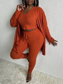 Slaydiva 大尺碼兩件套 - 棕色 - 查看 4