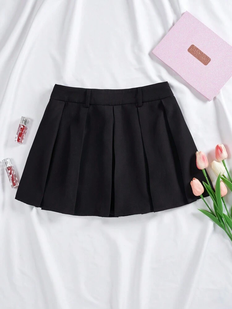 Bow Front Pleated Skirt
