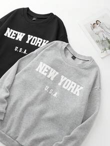 SHEIN Essnce Sudadera De Polar Con Estampado De Letras - Multicolor - Ver 6