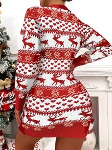 Zolique Robe Pull De Noël Avec Petit Cerf - Multicolore - Visualizzare 2