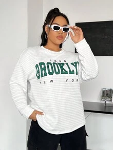 SHEIN EZwear 大碼t恤 - 白色 - 查看 3