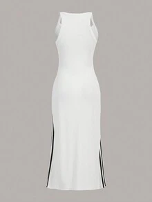 SHEIN EZwear 針織緊身連衣裙 - 白色 - 查看 2