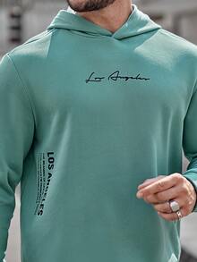 GENTILAND Nam Plus Đồ họa Chữ cái Hoodie - Màu xanh lam - Xem 6