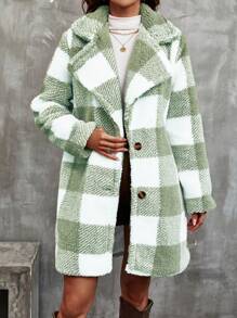 SHEIN Essnce 女式格紋立領外套