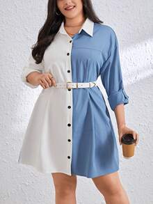 SHEIN Essnce 大尺寸彩塊連衣裙 - 彩色 - 查看 5