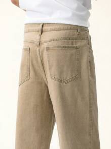 Manfinity Hypemode Men's Khaki Straight Leg Jeans - Apricot - View 4