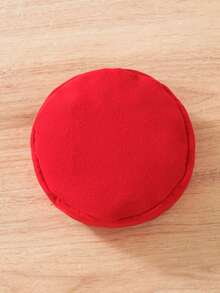 Little Girls' Butterfly Decorated Top And Solid Color Dress Set - Red - View 6