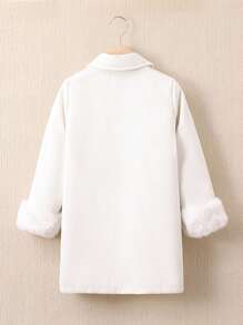 SHEIN 女孩毛織品長袖外套,休閒舒服的