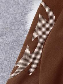 SHEIN EZwear Sudadera Con Capucha Y Cremallera Con Estampado De Mariposa Y Manga Larga De Talla Grande