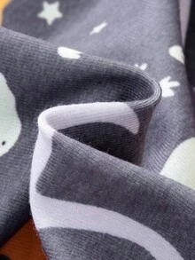 嬰兒男童恐龍印花加厚連身衣套裝,適用於秋冬季節 - 彩色 - 查看 8