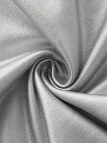 SHEIN ICON 大碼露背交叉褶邊金屬質感緊身洋裝 - 銀色 - 查看 3