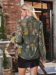 SHEIN Clasi 花卉印花長袖襯衫