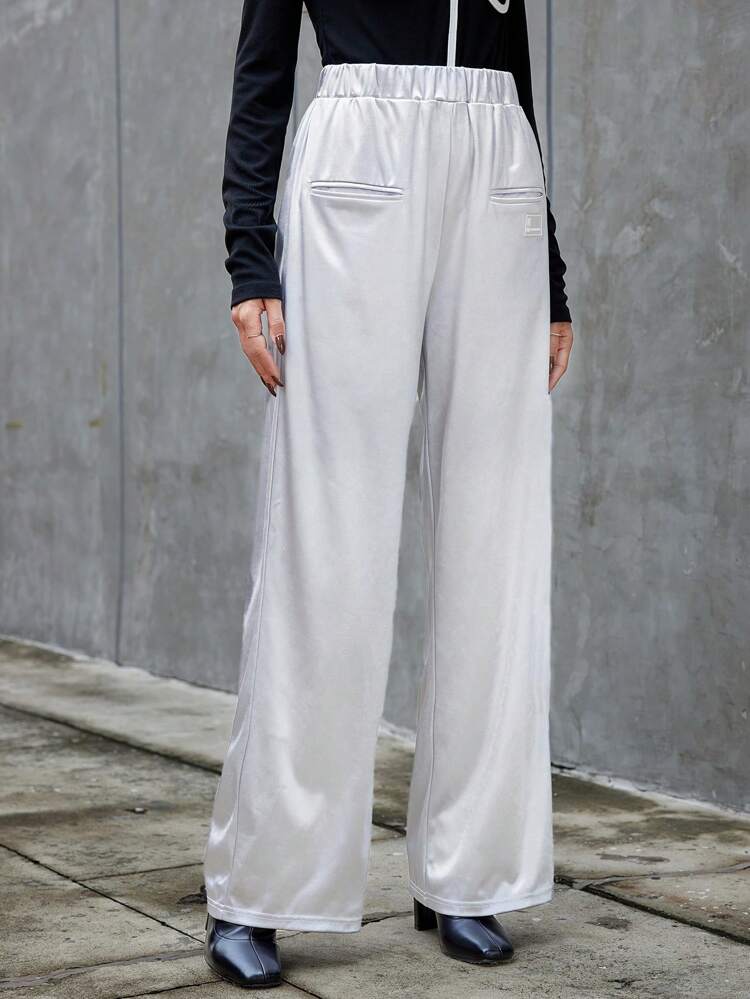 Women's Elastic Waist Wide Leg Pants