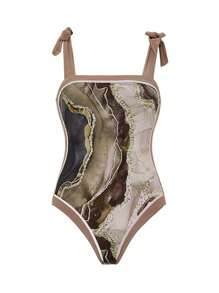 Swim Oasis Summer Beach Women's Graphic Print One Piece Swimsuit & Cover Up - Multicolor - View 3