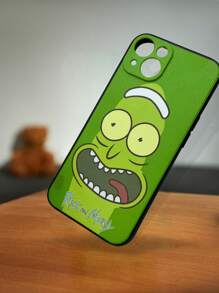 Rick and Morty | ROMWE Painted Phone Case Compatible With Iphone 12/13/14 Series - Green - View 2