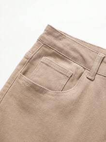 Manfinity Roughcore Men's Flip Pocket Denim Jeans Plain Slim Fit Khaki Cargo Jeans, For Husband, Boyfriend Gifts, Men Cargo Pants, Khaki Cargo Pants, Men Khaki Pants