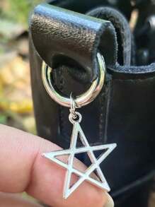 ROMWE Goth 2 chiếc trang trí giày thiết kế ngôi sao cổ điển, phù hợp cho nam và nữ vào mùa thu - Bạc - Xem 2