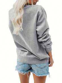 Flirla 圣诞印花落肩保暖运动衫，适合冬季 - 黑色 - 查看 2