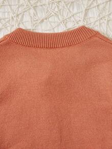 Baby Boys' Cartoon And Letter Pattern Cardigan Sweater - Redwood - View 4