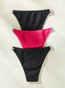 3 cái/bộ Kích thước lớn Đồ lót Với In Thiết kế - Nhiều màu - Xem 3