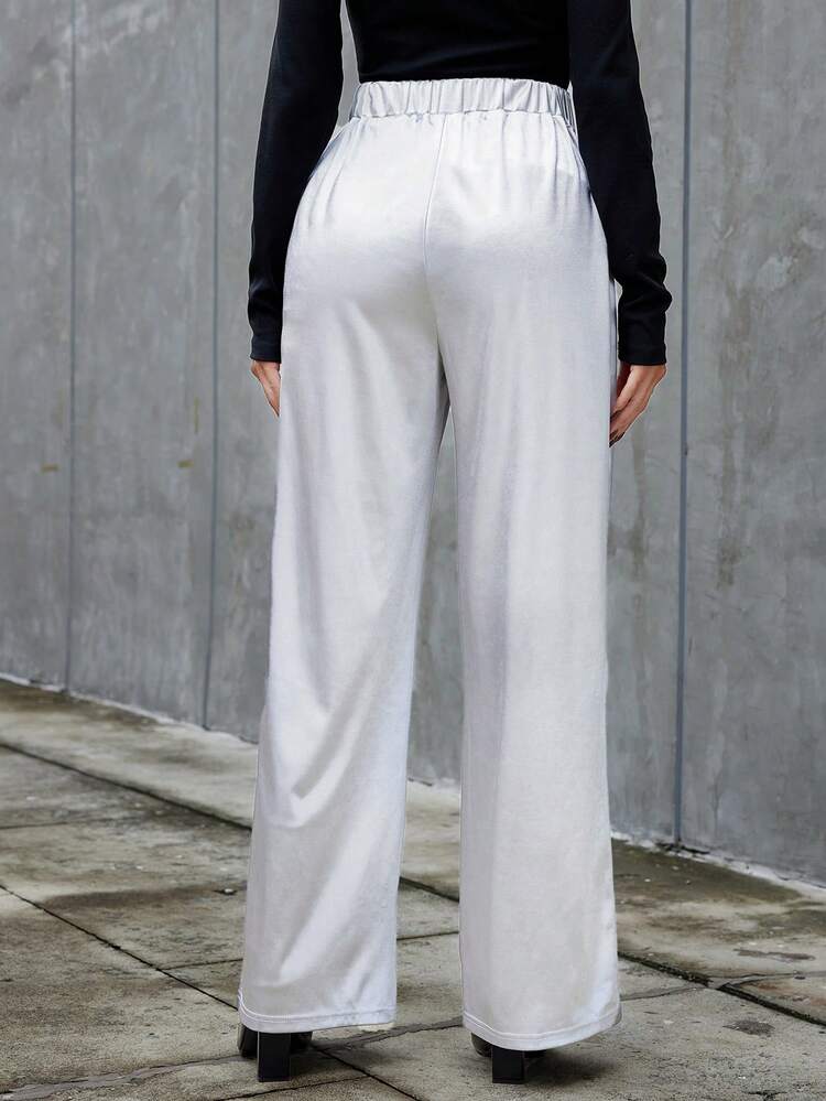 Women's Elastic Waist Wide Leg Pants