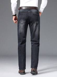 Manfinity Homme Men's Straight Leg Jeans - Black - View 2