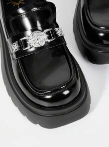 SheIn MOD 女士厚底平底鞋 - 黑色 - 查看 4