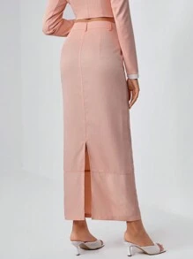 Amanda Daum Caballero Designer Solid Mermaid Hem Elegant Skirt, For Summer, Holiday