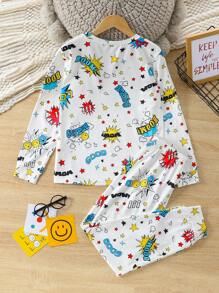Ropa De Hogar Con Estampado De Dibujos Animados Para Niños Pequeños - Multicolor - Ver 2