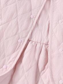 SHEIN Bé gái 2 Miếng Dễ thương Hàn Quốc Phong cách Đối với Mùa thu Và Mùa Đông - Hồng - Xem 7