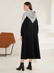 Mulvari Của phụ nữ Ren Khối màu Áo nỉ có mũ - Nhiều màu - Xem 2