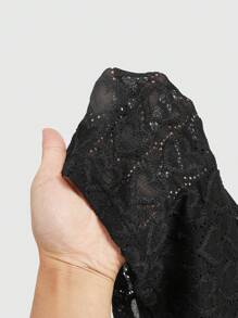 ROMWE Fairycore Của phụ nữ Love Hình trái tim Halterneck Tay áo loe Áo thun - màu đen - Xem 5