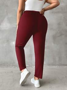 EURMUSE Women'S Plus Size Drawstring Waist Sweatpants - Burgundy - View 2