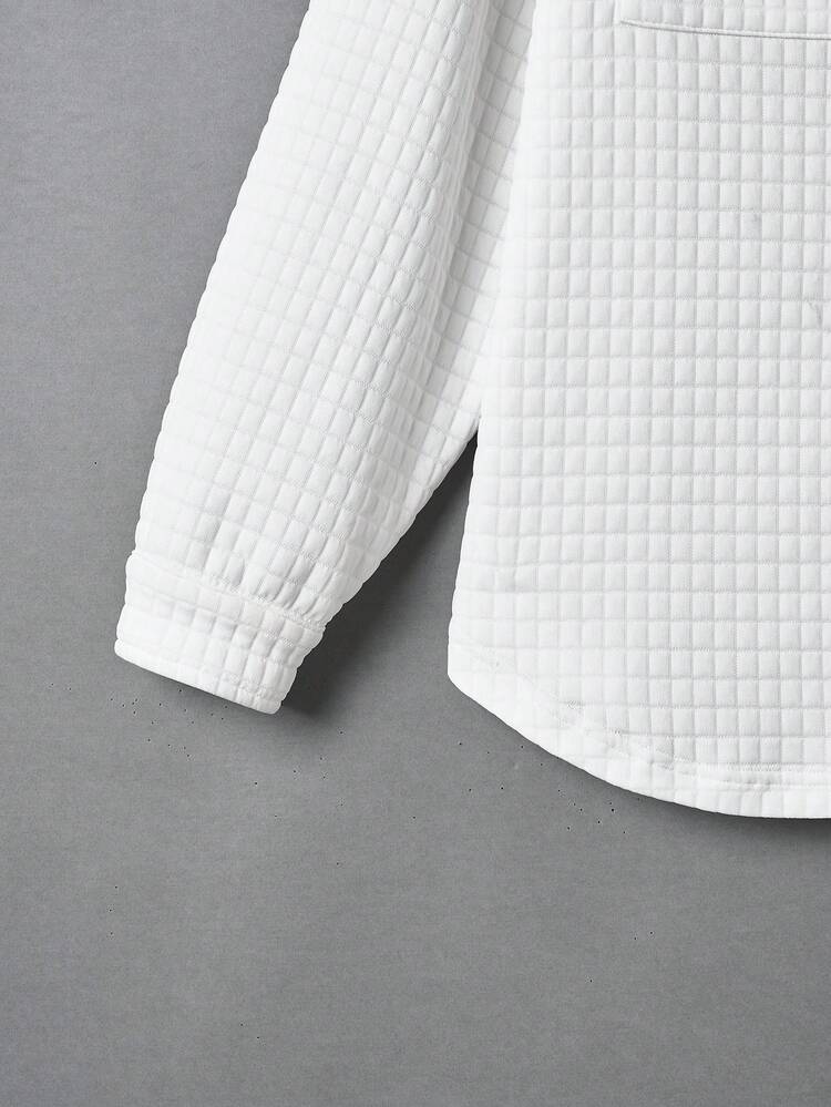 Letter Patched Detail Drop Shoulder Flap Pocket Coat