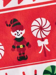 Flirla Hơn In Giáng sinh Dây rút áo có mũ Áo liền quần - Nhiều màu - Xem 4