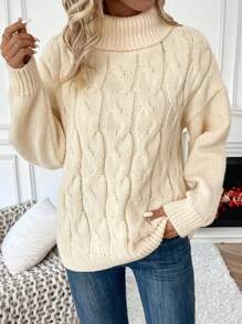 SHEIN LUNE 毛衣套頭 - 杏色 - 查看 3