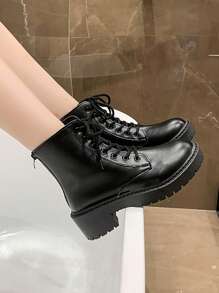Botas Negras Versátiles Para Adolescentes - Negro - Ver 3